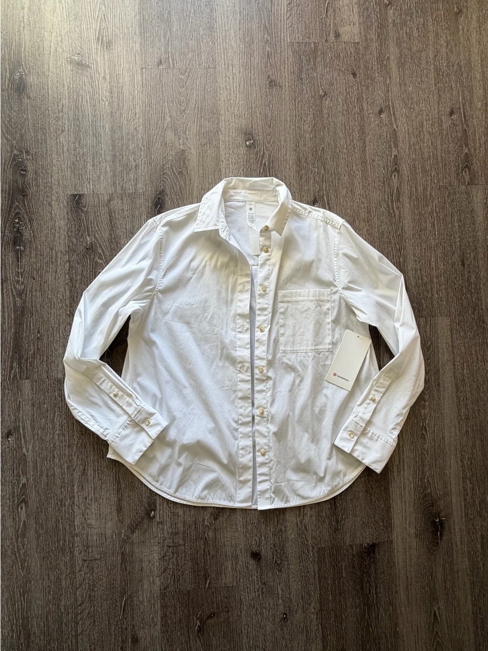 lululemon athletica White Long-Sleeve Casual Button-Down Shirt